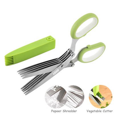 5 Blade Herb Chopper Scissors With Ergonomic Dual Color Handle