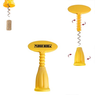 T Shaped Oval Corkscrew Wine Bottle Opener With Cylinder Case