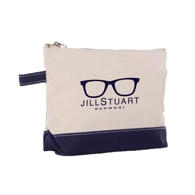 Cotton Canvas Cosmetic Pouch - 1"x7"x3"