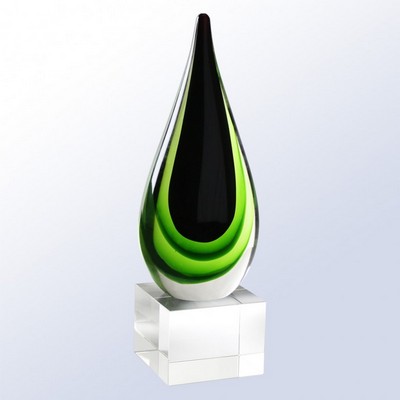 11" Green Teardrop Award