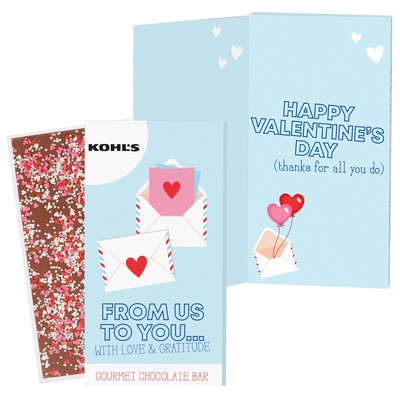 3.5Oz Belgian Chocolate Valentine's Day Greeting Card - From Us to You... with Love and Gratitude!