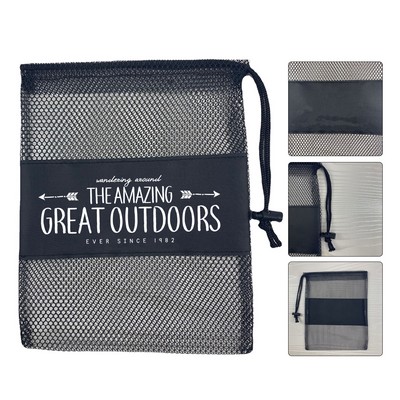 Mesh Drawstring Storage Pouch
