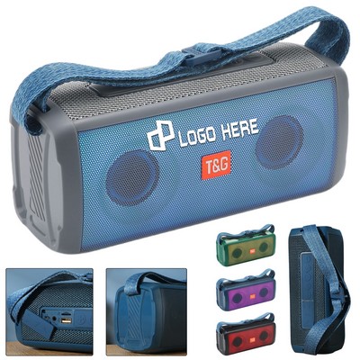 Radio Dual Bluetooth Speaker W/ Carrying Strap