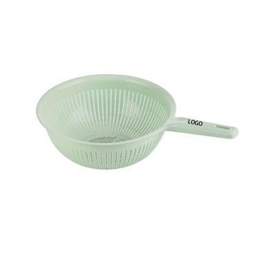 Kitchen Plastic Round Hollowed Basket W/ Handle