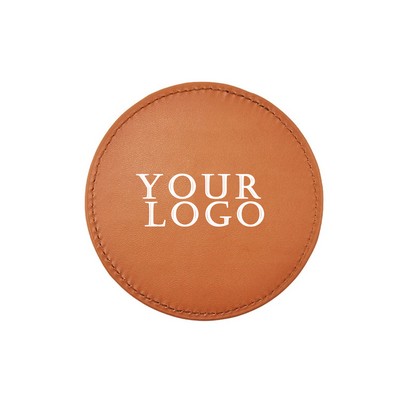 Simple Leather Round Cup Coaster And Heat Insulation Pad