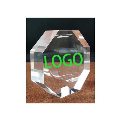 3.14 Inch Octagonal Crystal Award Base