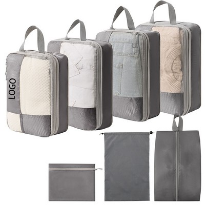 Cross Grid 7-Piece Set Of Compressible Luggage Organizers