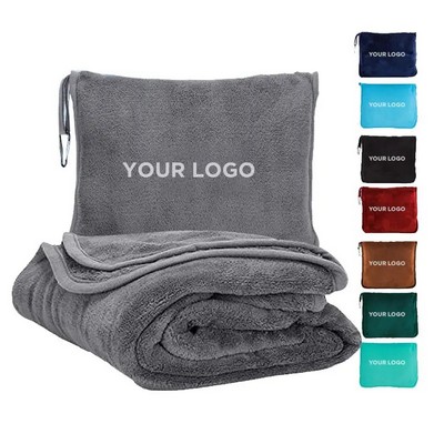 2 in 1 Airplane Blanket Travel Blanket Pillow