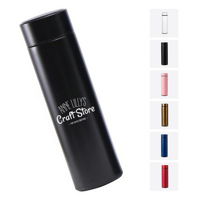 16 Oz LED Temperature Display Vacuum Insulated Steel Bottle