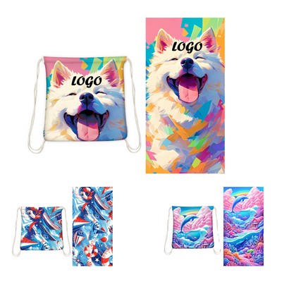 Ultra-fine Fiber 2-in-1 Foldable Beach Towel