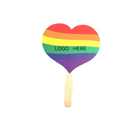 Rainbow Heart Shaped Fan