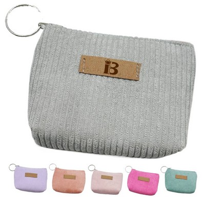 Compact Durable Hand Held Canvas Wallet w/ Zipper Closure