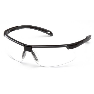 Ever-Lite Safety Glasses, Black Frame with Clear H2X Anti-Fog Lens