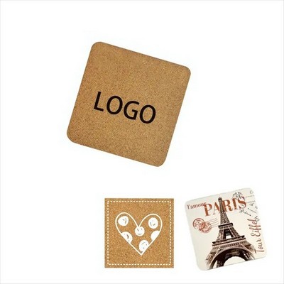L4xW4xH0.12 In Square Insulated Cork Coaster