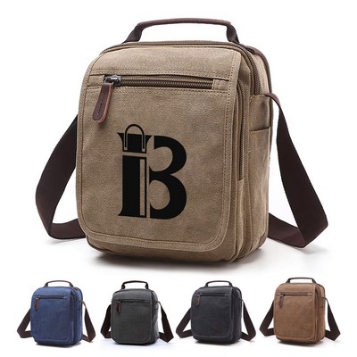 Small Canvas Crossbody Messenger Bag