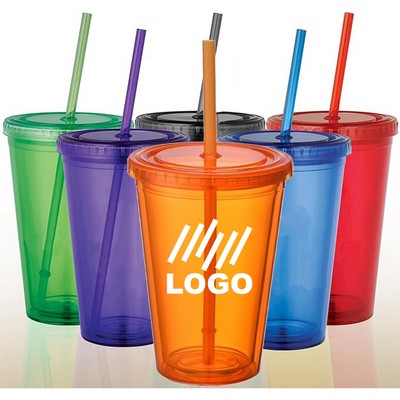 16OZ Plastic Sippy Cup with Lid
