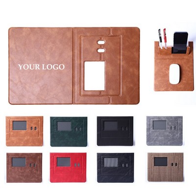 Leather Multifunctional Mouse Pad With Phone Holder