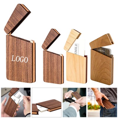 Magnetic Wooden Business Card Case