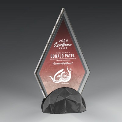 Acrylic Triangle in Gunmetal Semicircle Base