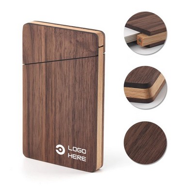 Portable Black Walnut Wood Business Card Holder