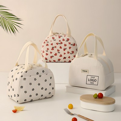 Corduroy Handheld Insulated Lunch Bag