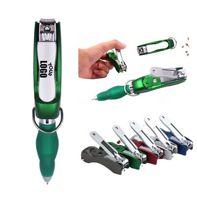 Nail Clippers and Ballpoint Pen