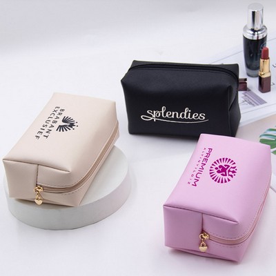 Portable PU Leather Makeup Bag