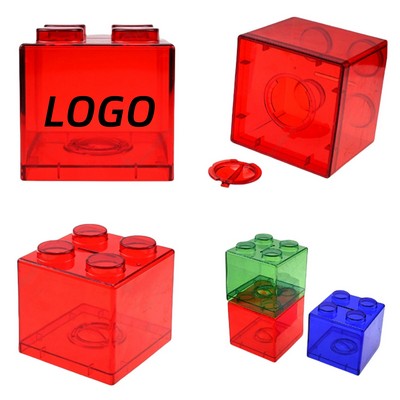 Transparent Block Piggy Bank