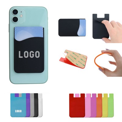 Silicone Stick-On Phone Card Holder