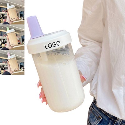 Glass Cup with Straw