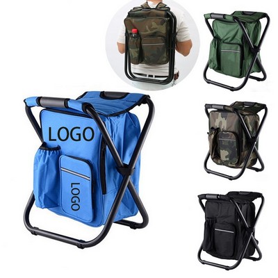 Backpack Folding Stool with Cooler Bag