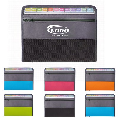 13-Compartment A4 Zipper Accordion Folder