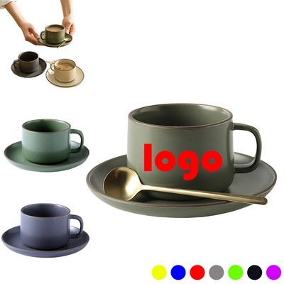 Porcelain Tea Cup Coffee Mug with Saucer Spoon Set