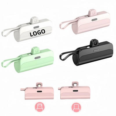 Capsule Power Bank With Built-in Cable