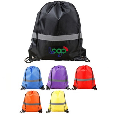 Night-Safe Reflective Gym Cinch Bag