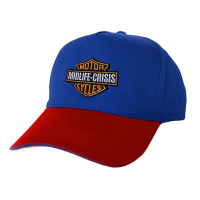 Dual-Color Twill Cotton Cap with Two-Color Embroidery