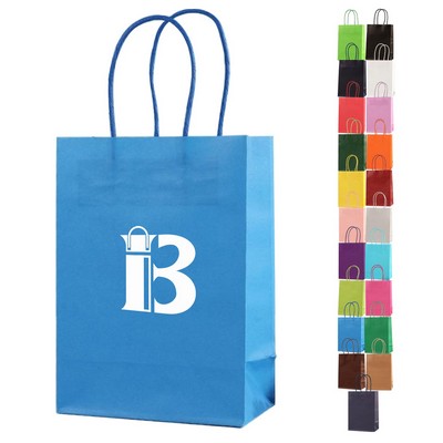 Foldable reusable rainbow colors paper bag w/ Handle