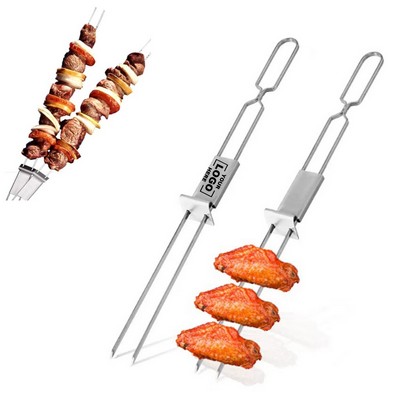 Skewers for Grilling Double Pronged BBQ Skewers
