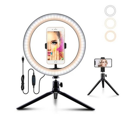 Desktop 10" Selfie Ring Light With Tripod Stand