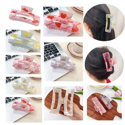 Full color printing Hair Clips Claw Fruit Style Hair Accesories ( Large )