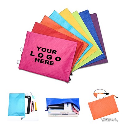 Zipper Document Bag Waterproof Oxford Cloth