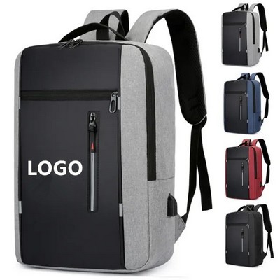 17" Large Slim Laptop Backpack Travel Bag w/ USB Charge Port