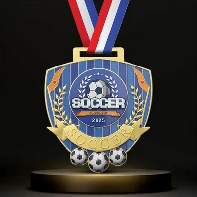 3" UV Printed Soccer Medals