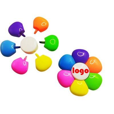 6-in-1 Petal Highlighters Set - Versatile Colorful Markers