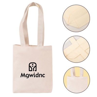 Reusable Beige Canvas Tote Bag - Large Durable Eco-Friendly Handbag