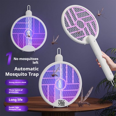 Rechargeable 2-in-1 Foldable Electric Mosquito Swatter with USB Charging