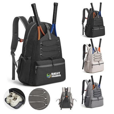 Shoe Compartment Pickleball Paddle Backpack Tennis Bag