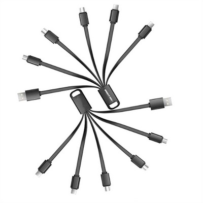 6-in-1 Short USB Charging Cable Keychain