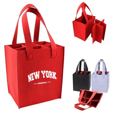 Six-Compartment Red Wine Tote Bag