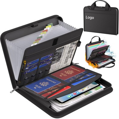 Fireproof Accordion File Organizer with Handle